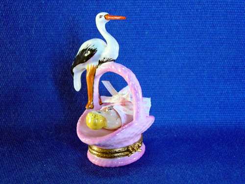 PINK BABY W/STORK